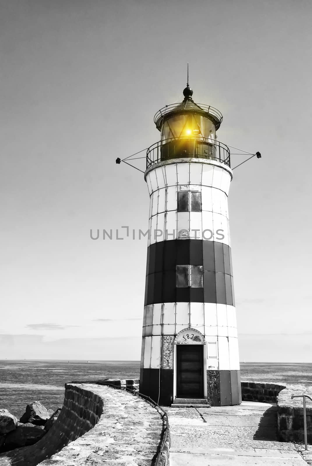 Lighthouse Schleimuende North, on the Baltic Sea by Fr@nk