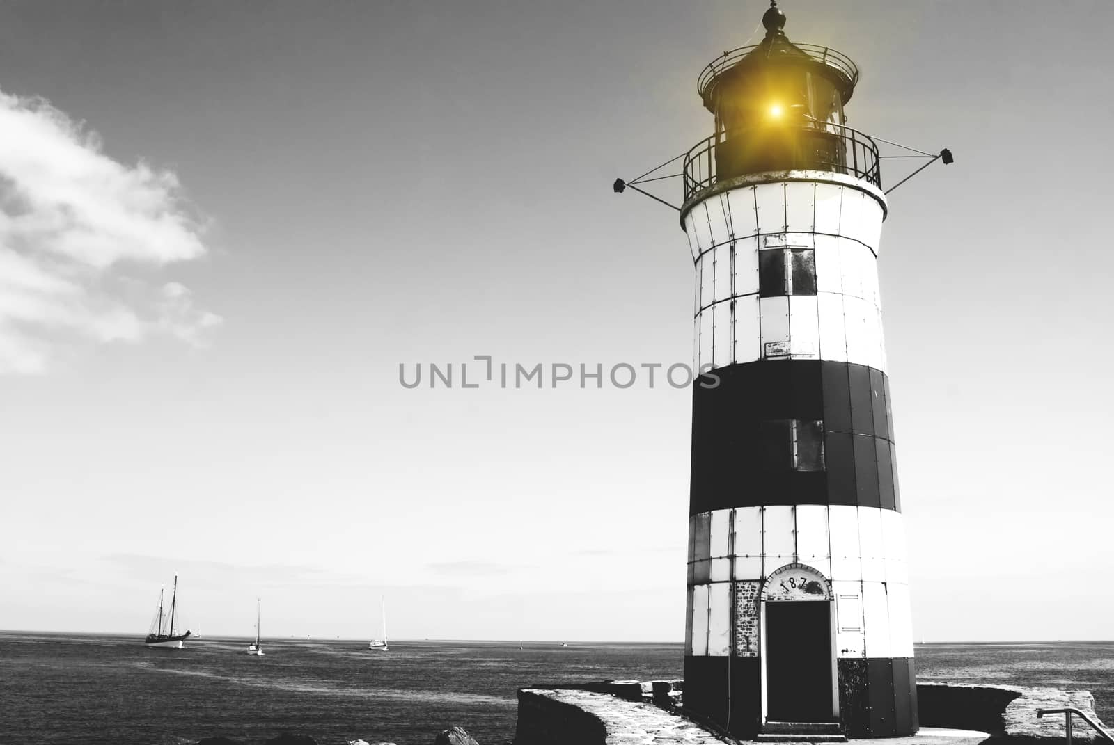 Lighthouse Schleimuende North, on the Baltic Sea by Fr@nk