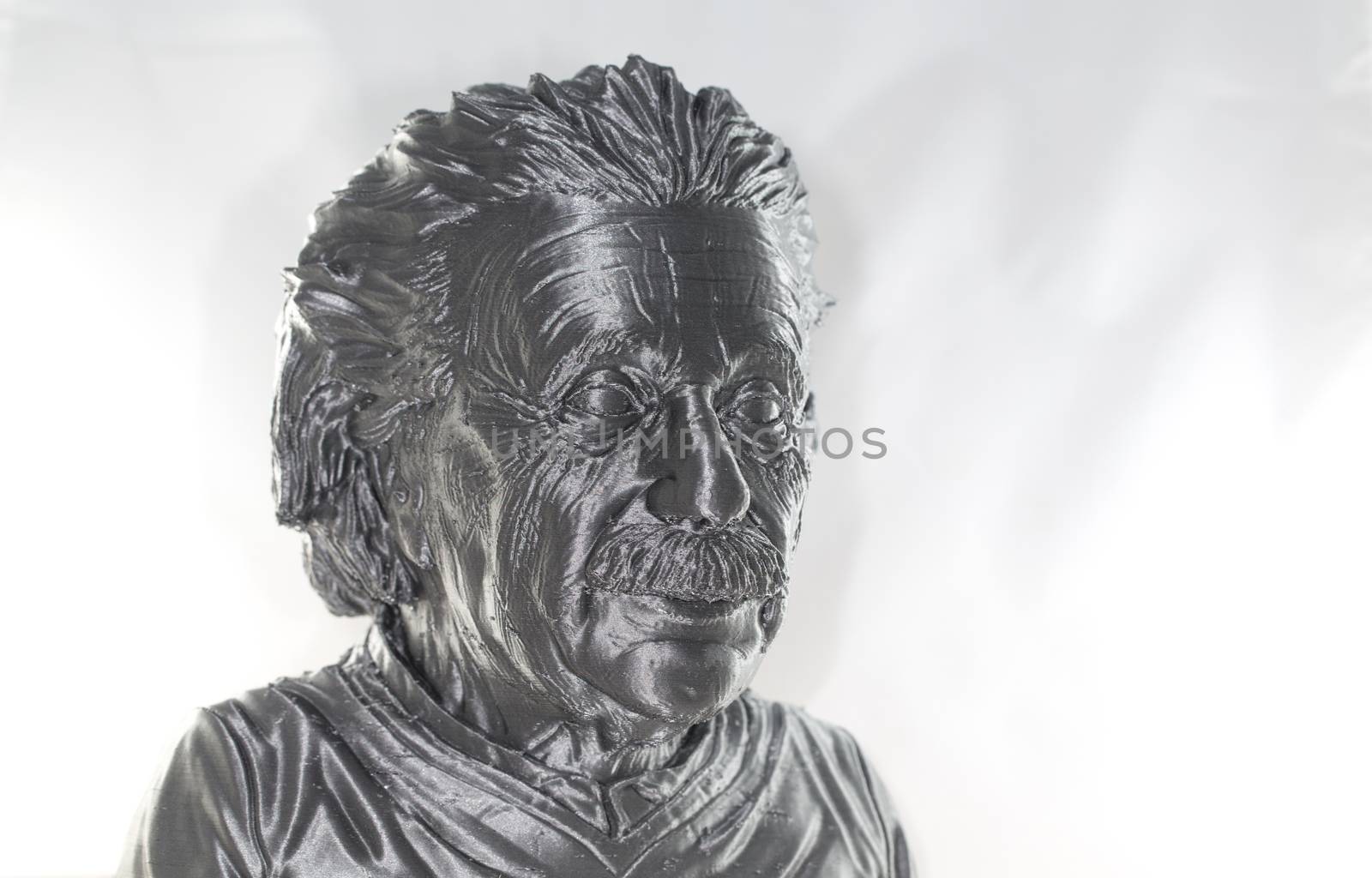 3D printed Albert Einstein Bust Silver Metallic look