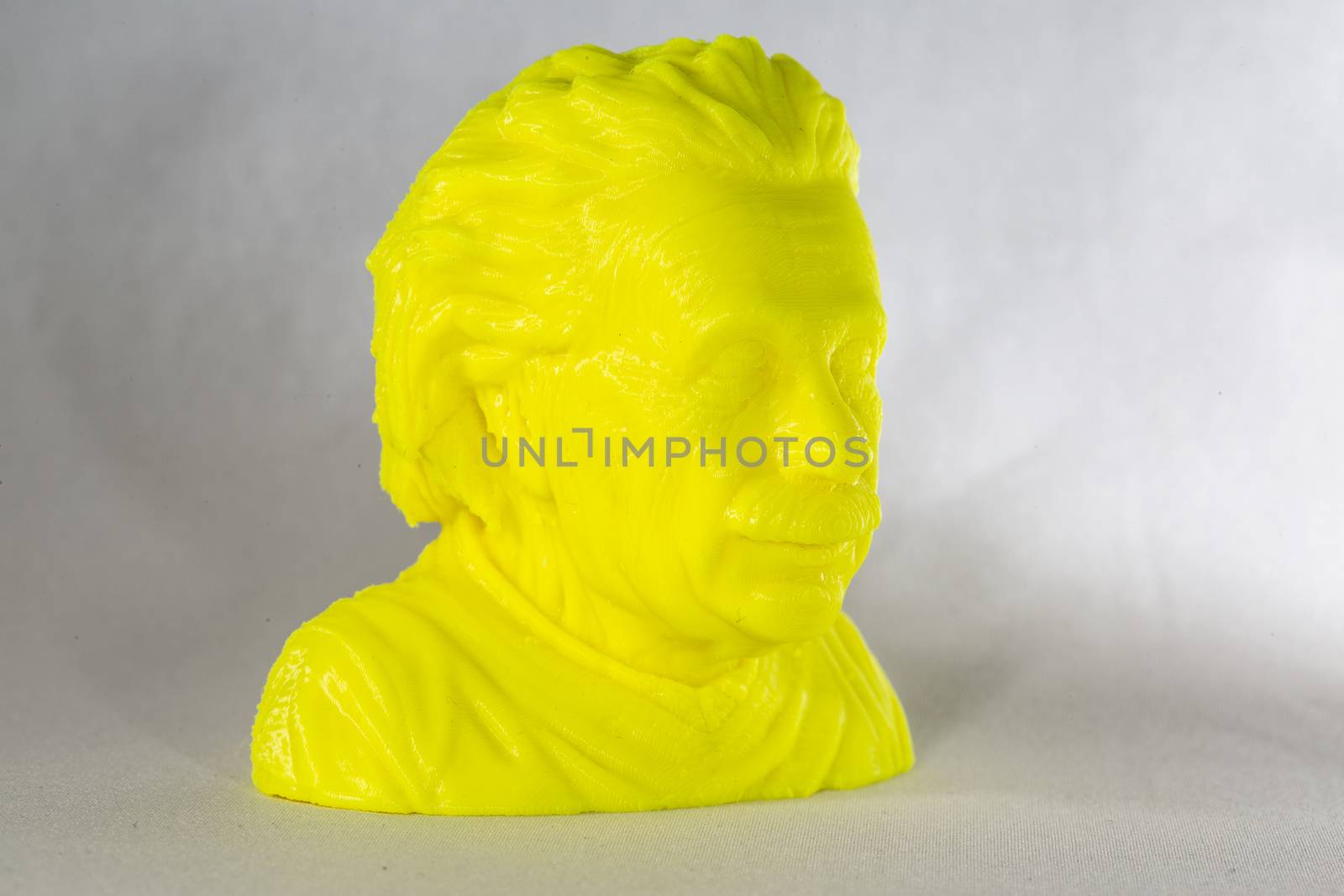 3D printed Albert Einstein Bust Yellow look