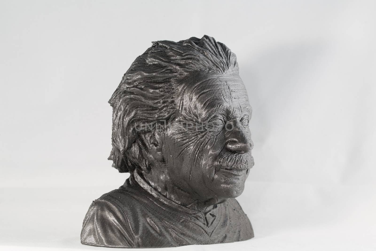 3D printed Albert Einstein Bust in metallic look