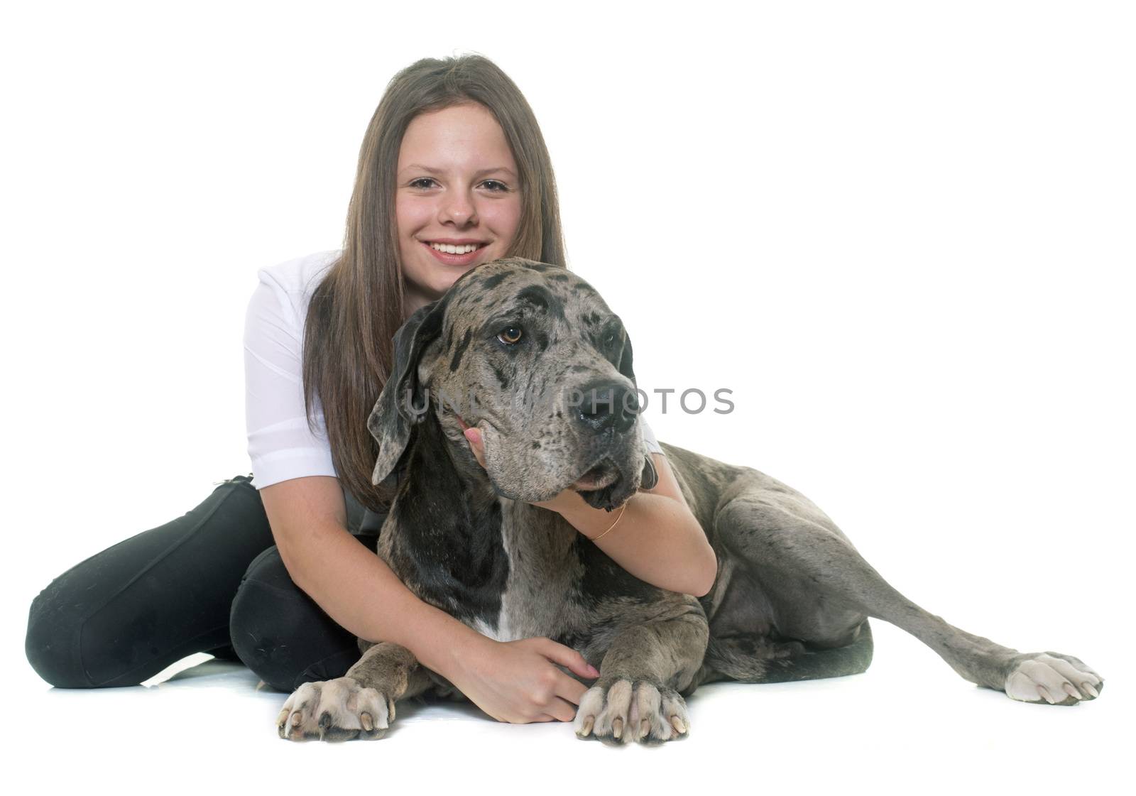 Great Dane and teenager by cynoclub