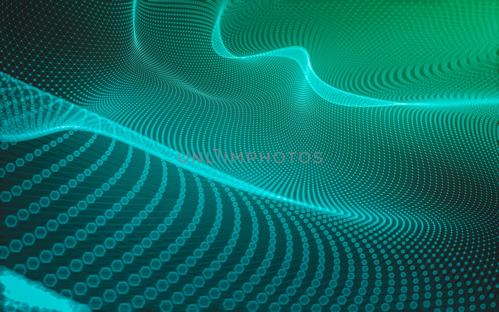 Abstract polygonal space low poly dark background with connecting dots and lines. Connection structure. 3d rendering