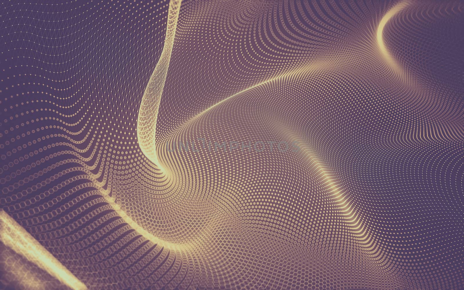 Abstract polygonal space low poly dark background, 3d rendering by teerawit