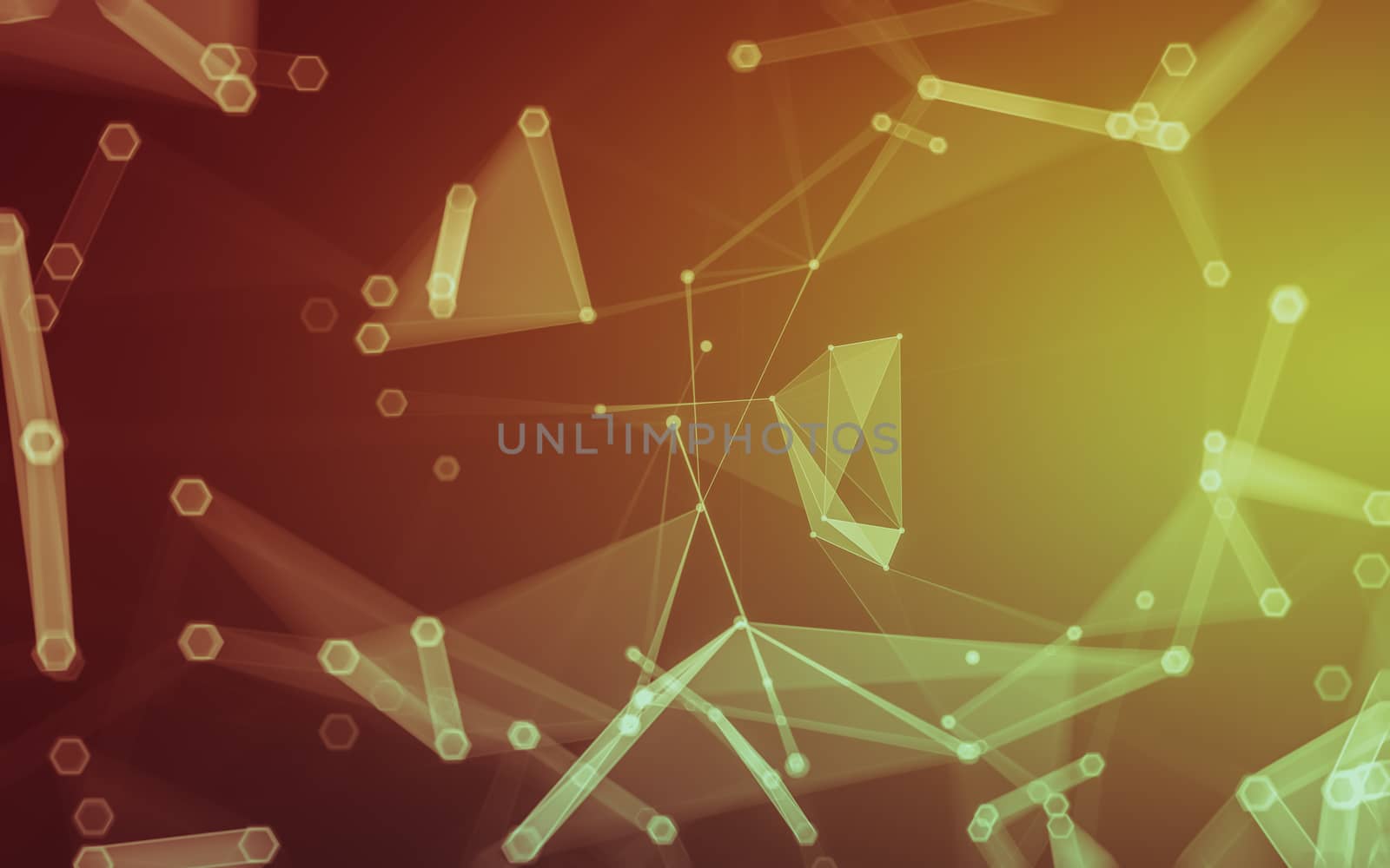 Abstract polygonal space low poly dark background, 3d rendering by teerawit