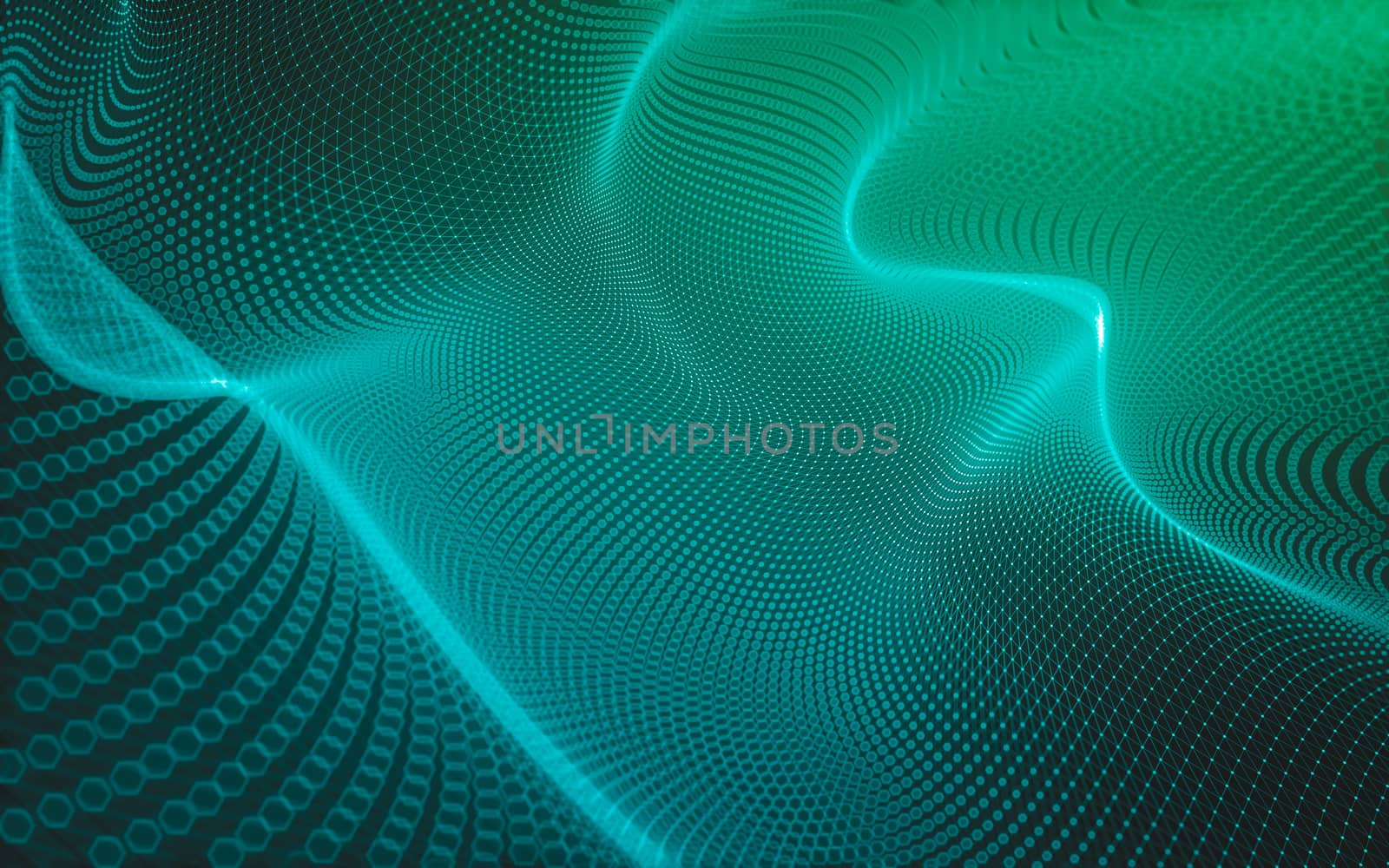 Abstract polygonal space low poly dark background with connecting dots and lines. Connection structure. 3d rendering