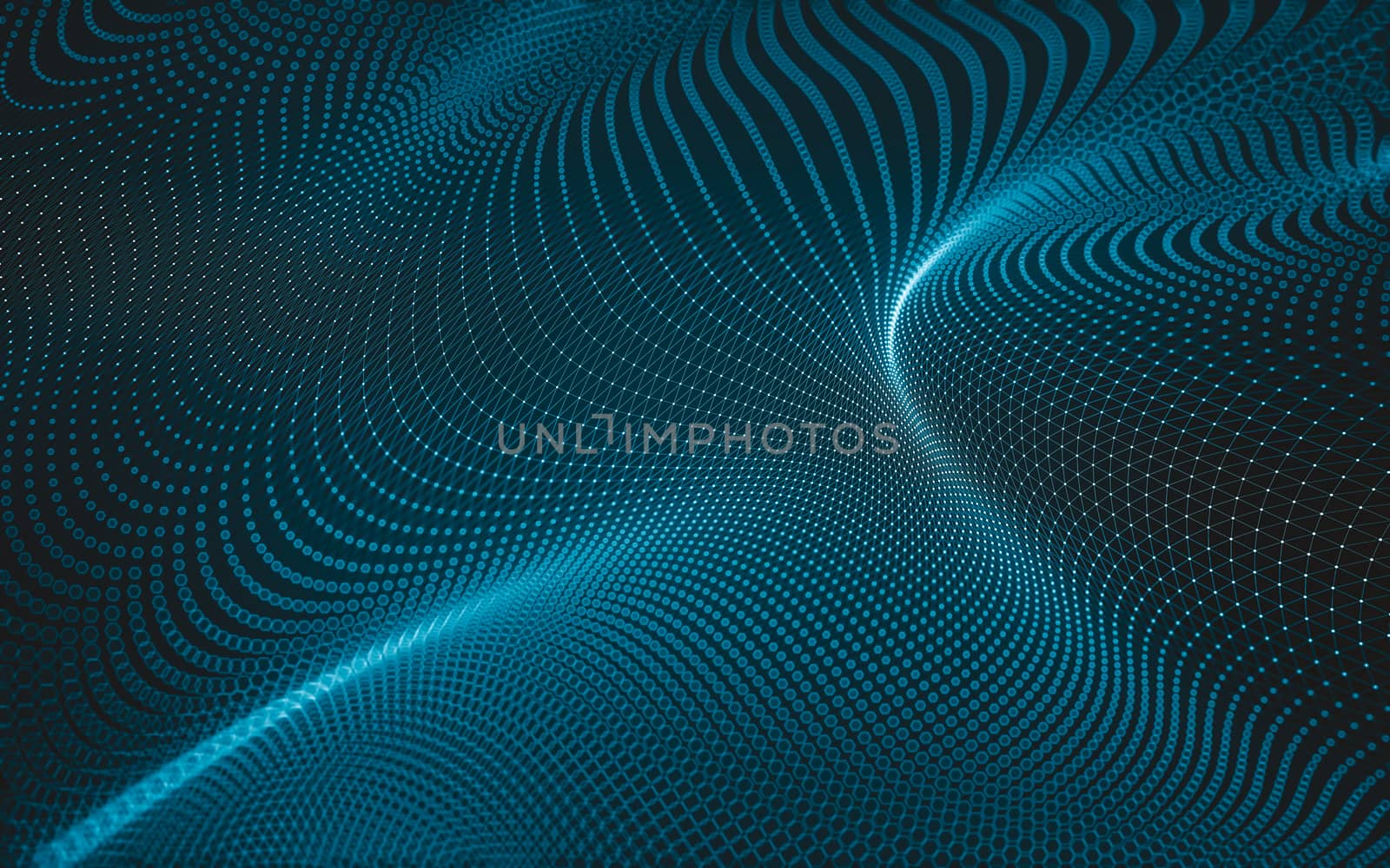 Abstract polygonal space low poly dark background with connecting dots and lines. Connection structure. 3d rendering