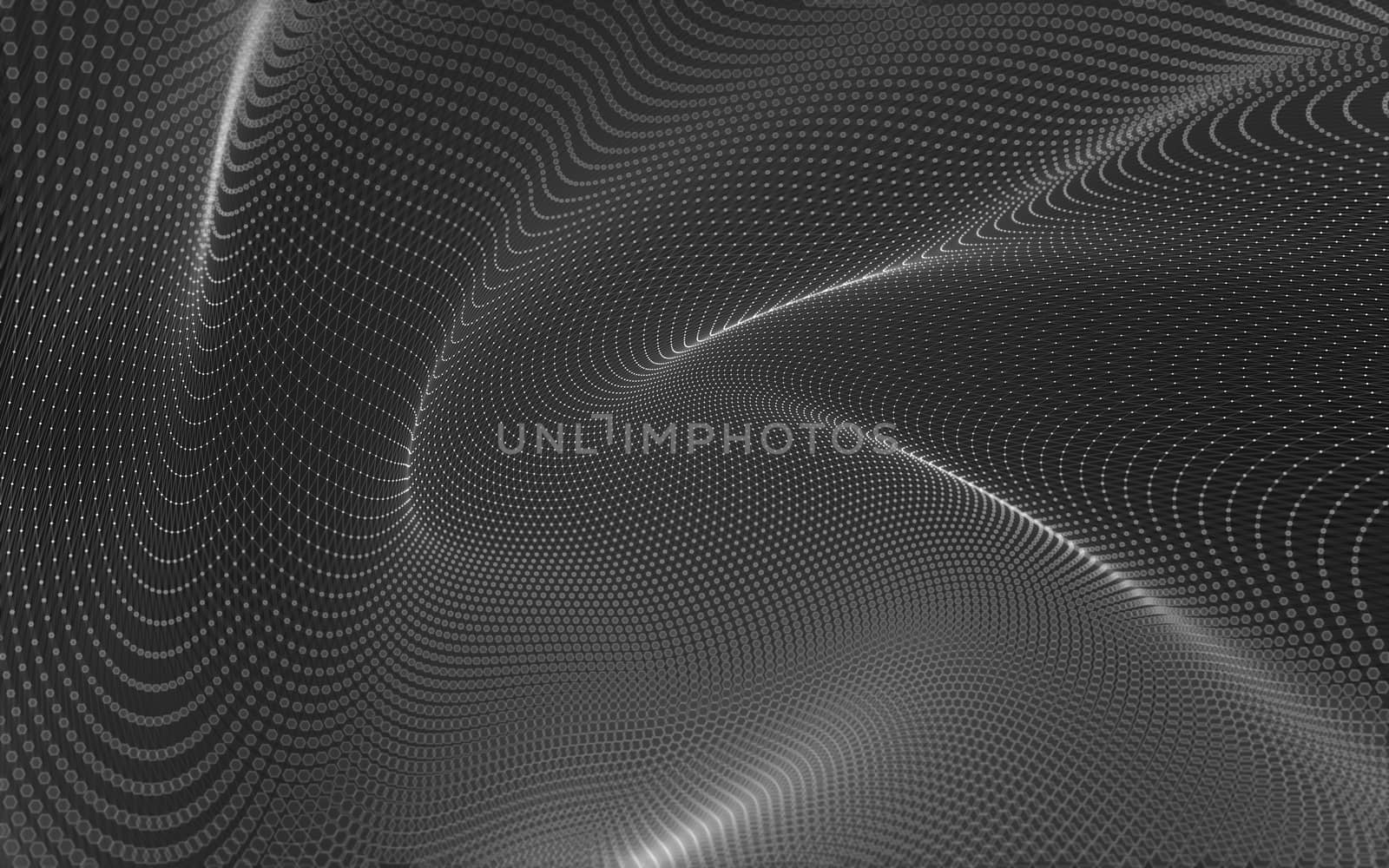 Abstract polygonal space low poly dark background with connecting dots and lines. Connection structure. 3d rendering