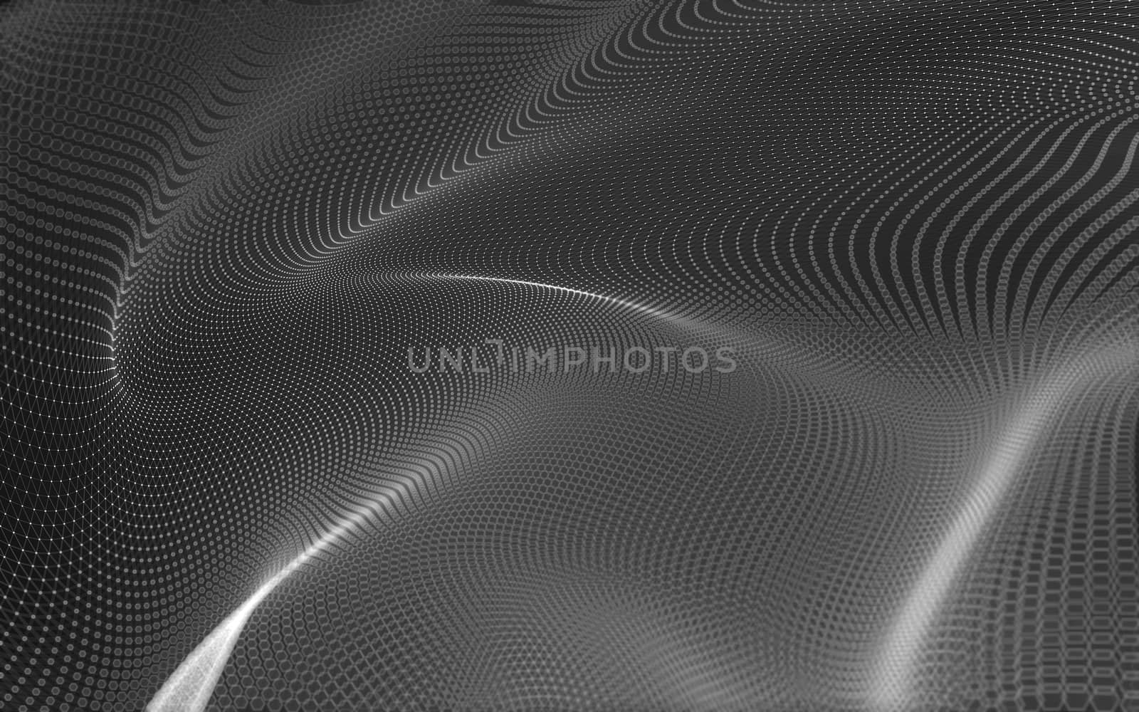 Abstract polygonal space low poly dark background with connecting dots and lines. Connection structure. 3d rendering