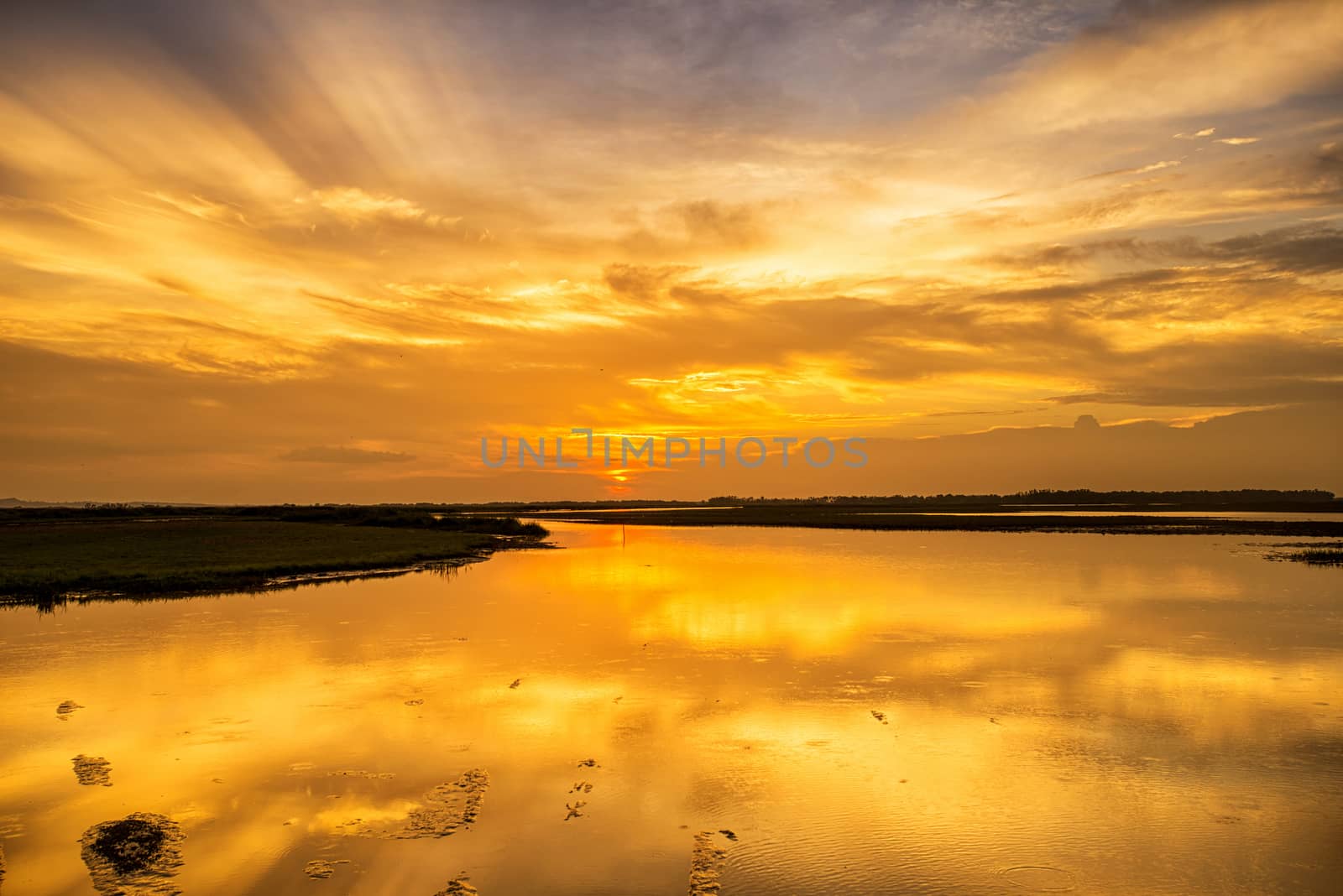 Beautiful Sunset at the ocean at summer