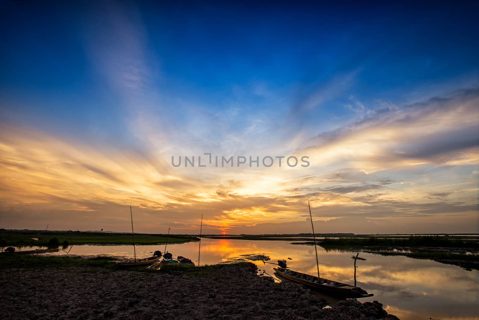 Beautiful Sunset at the ocean at summer