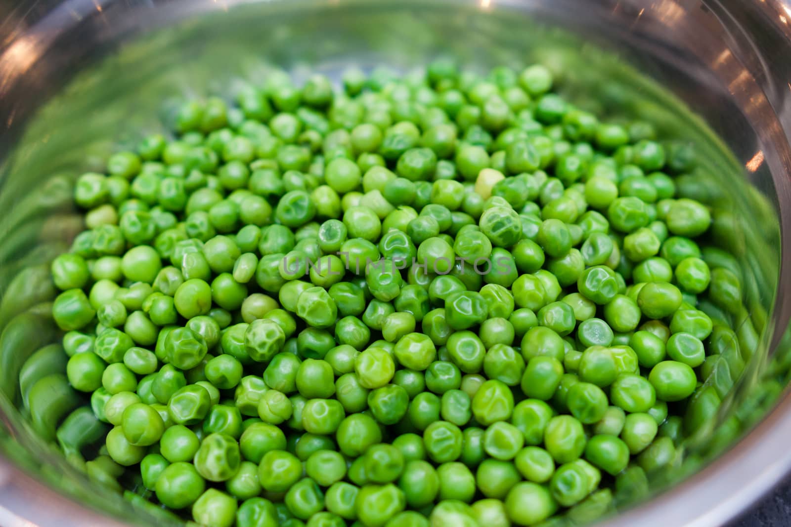 green pea in a glass bowl