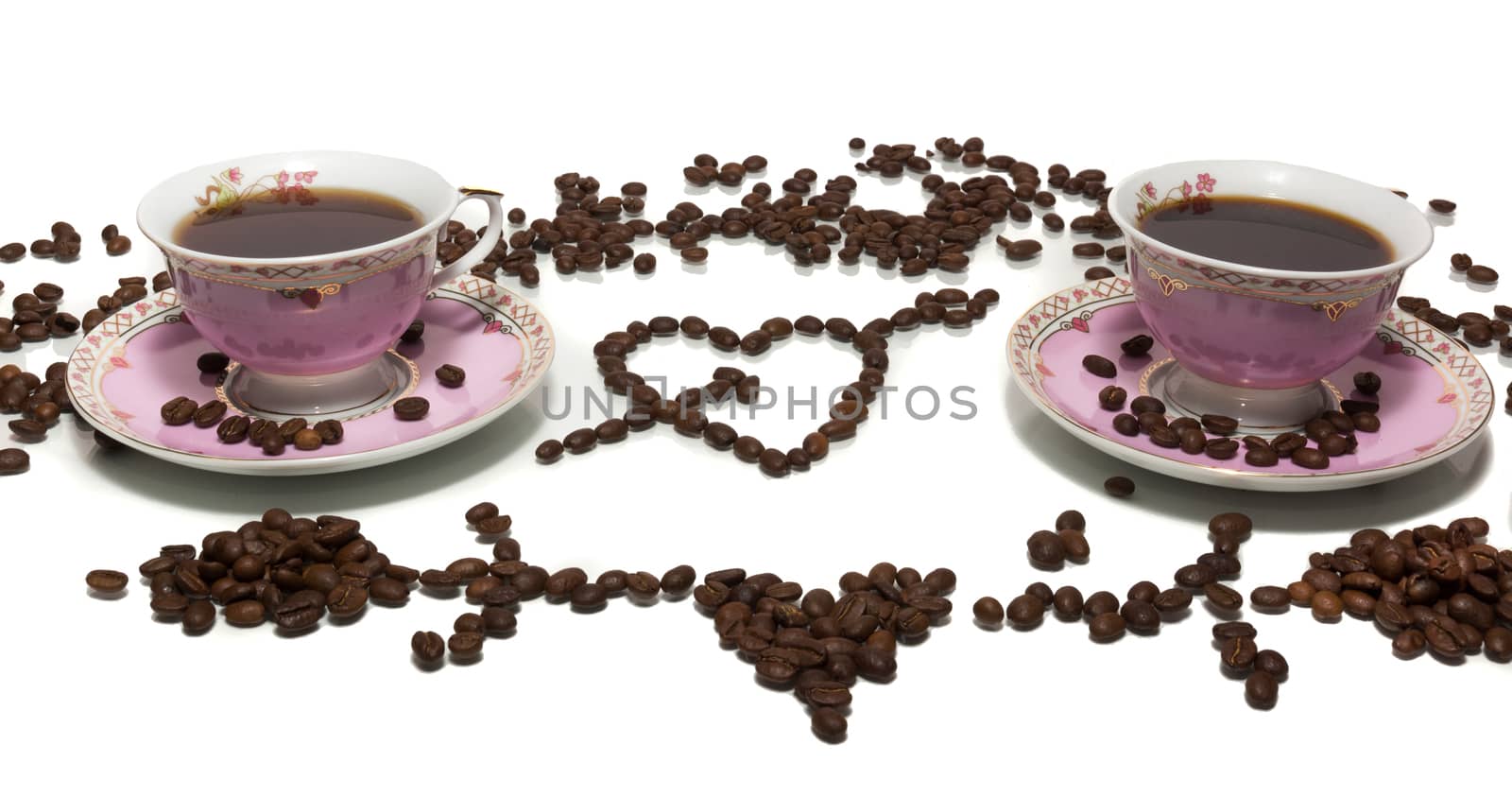 The photograph shows a coffee on a white background