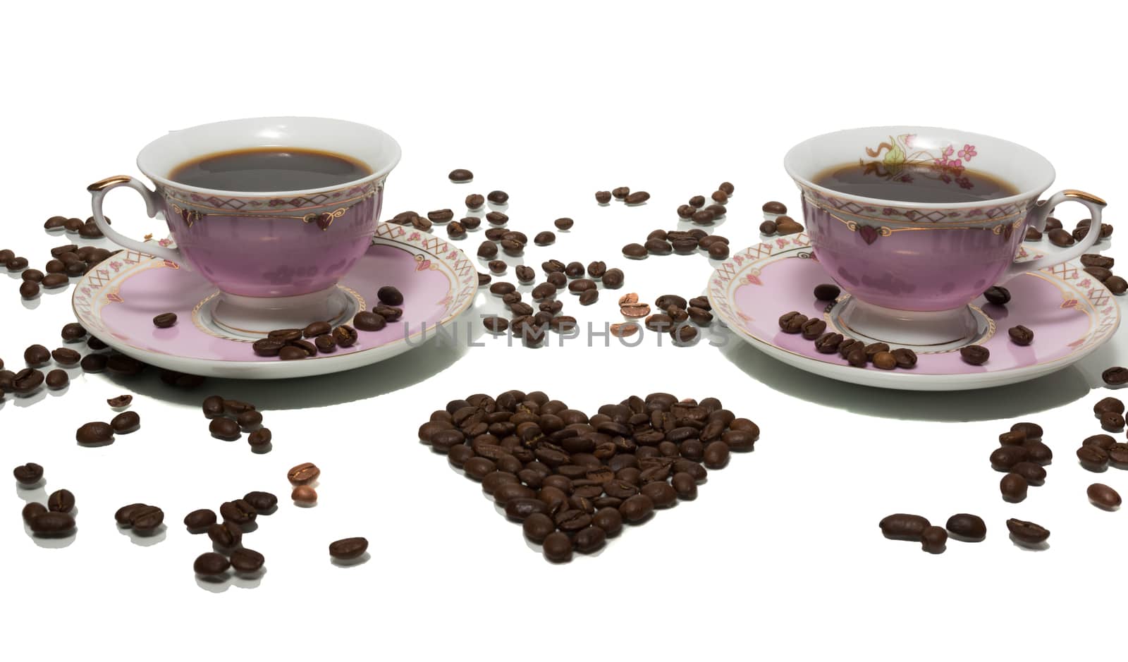 The photograph shows a coffee on a white background