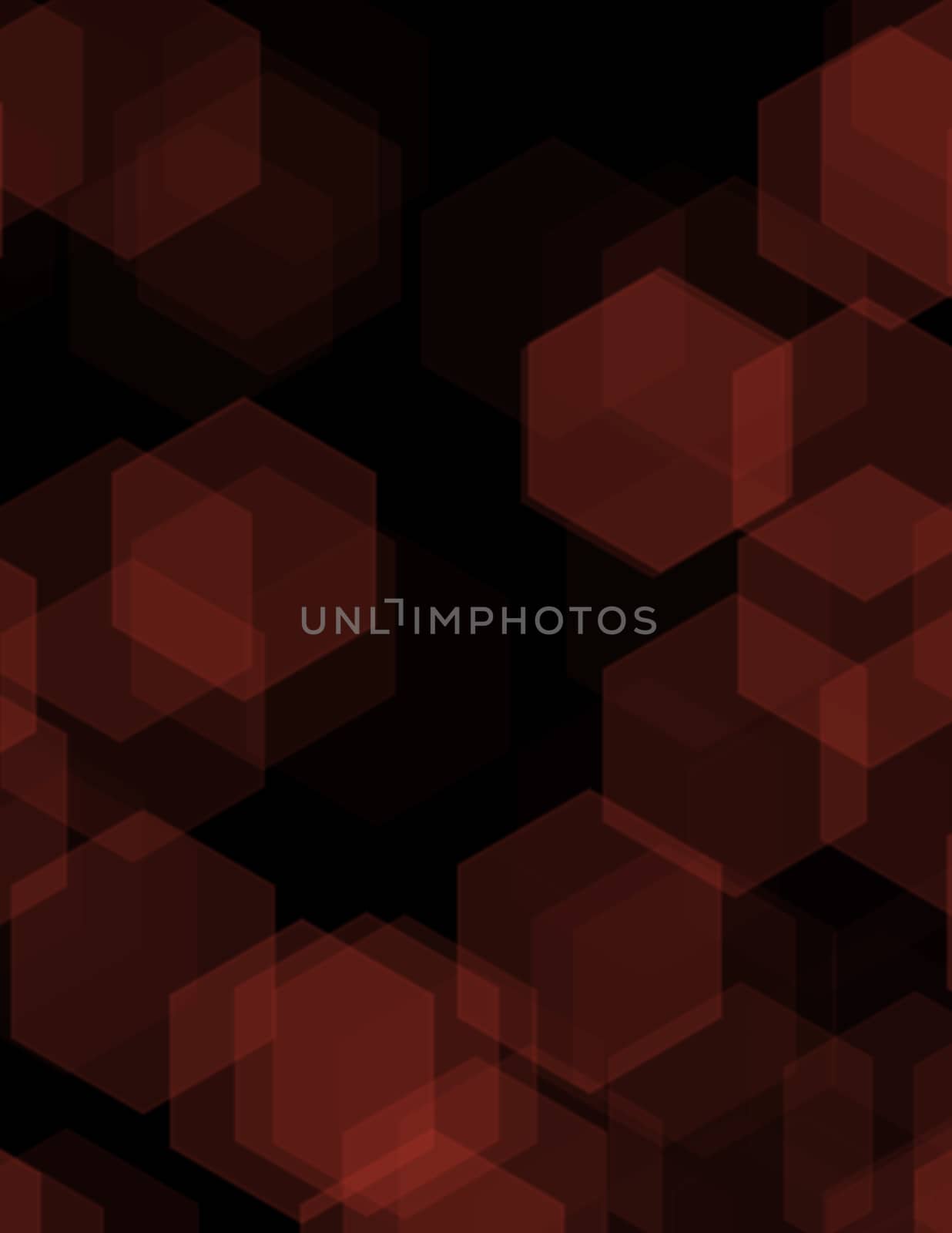 Black abstract geometric background formed with colored hexagons in rows
