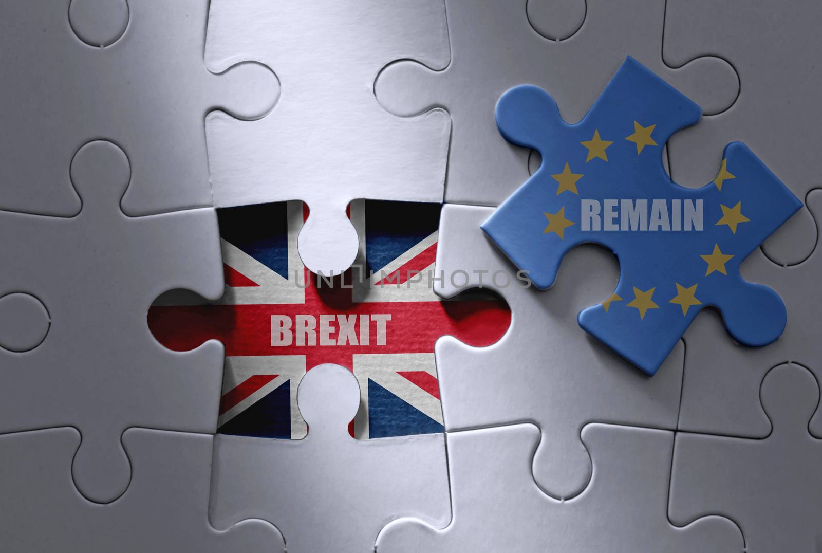 Brexit jigsaw puzzle concept  by unikpix