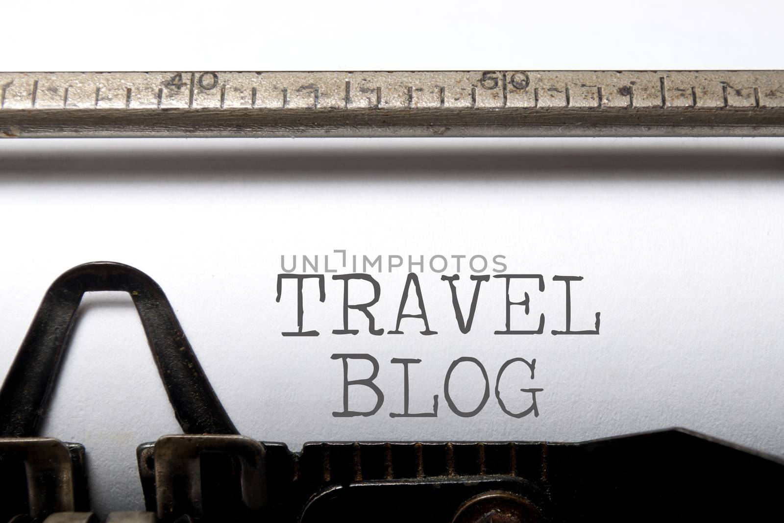 Travel blog printed on an old typewriter