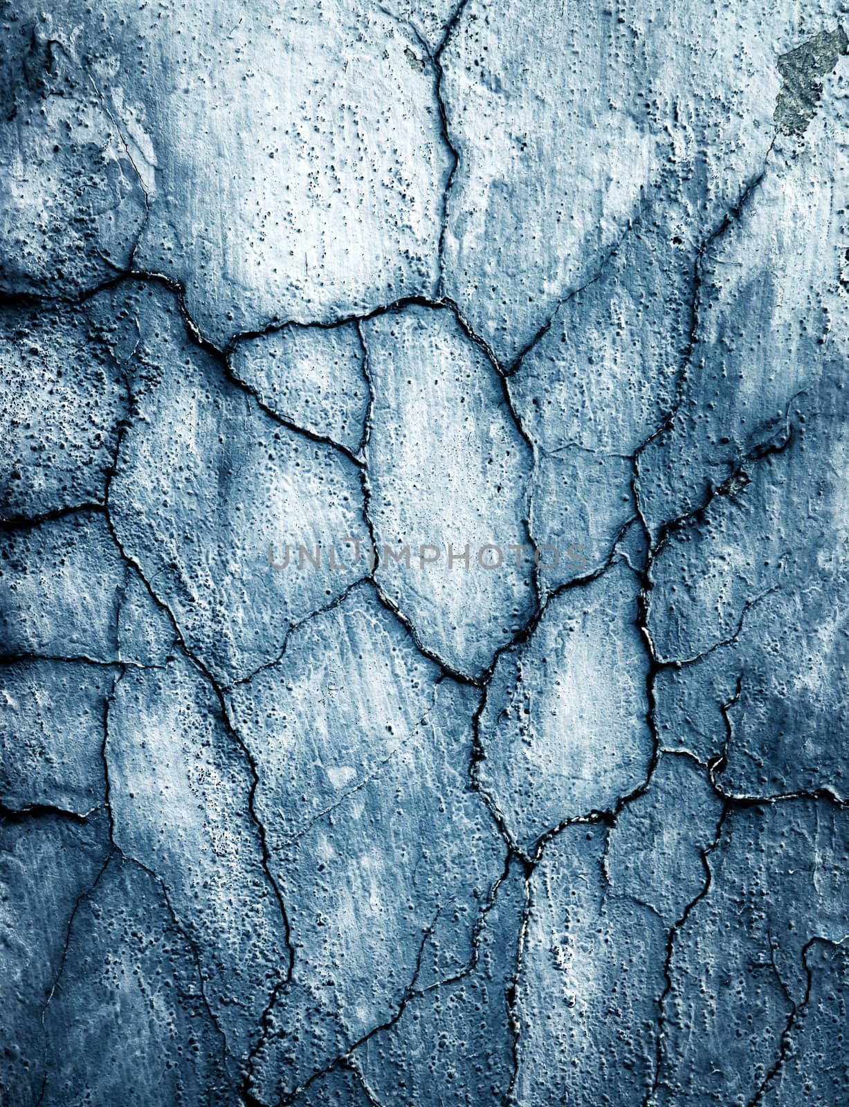 old blue-gray plaster with cracks by Ahojdoma