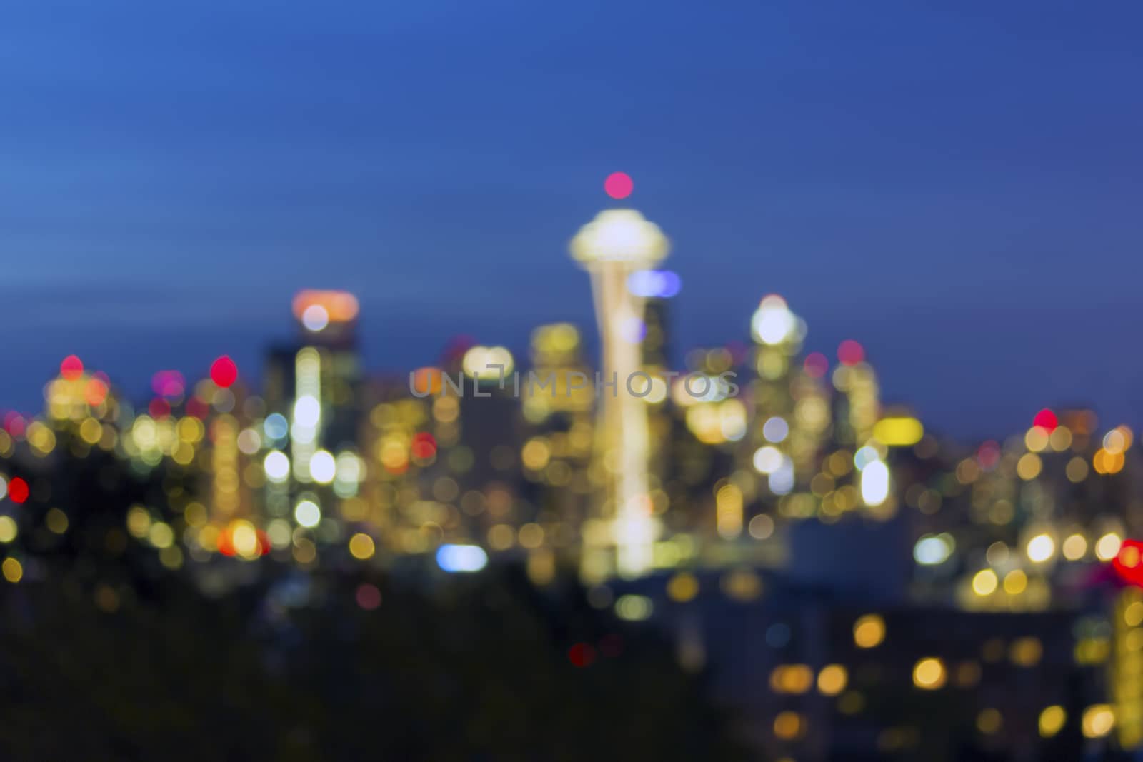 Seattle City Skyline Bokeh by jpldesigns