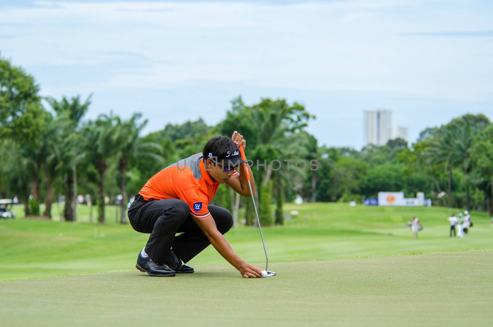 CHONBURI - JULY 31 : Natipong Srithong of Thailand in King's Cup 2016 at Phoenix Gold Golf & Country Club Pattaya on July 31, 2016 in Chonburi, Thailand.