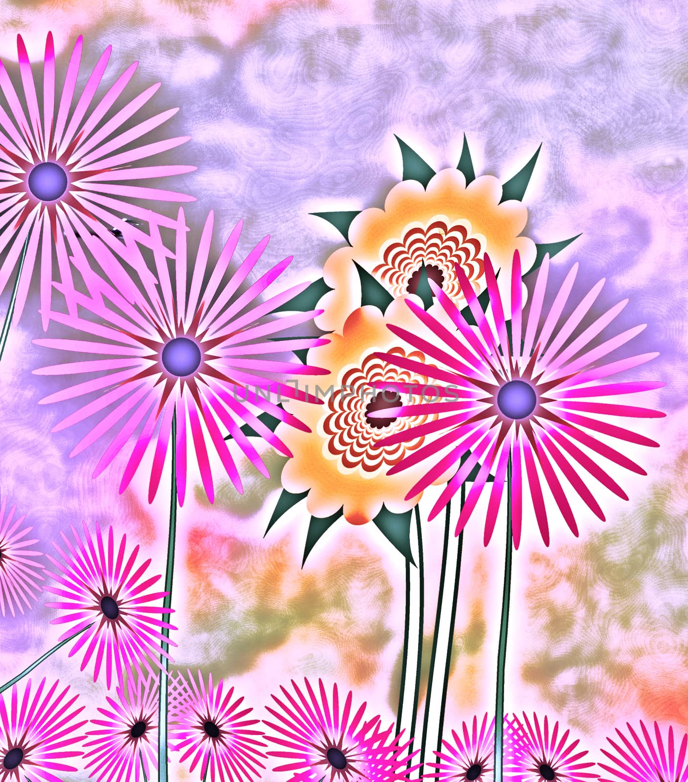 Bright colorful abstract Spring flowers background