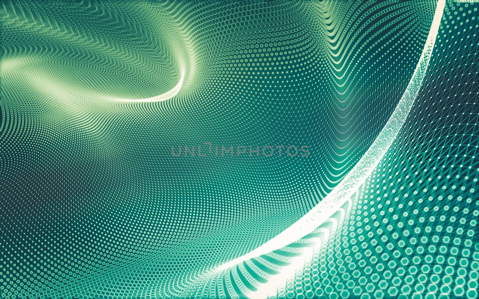 Abstract polygonal space low poly dark background with connecting dots and lines. Connection structure. 3d rendering