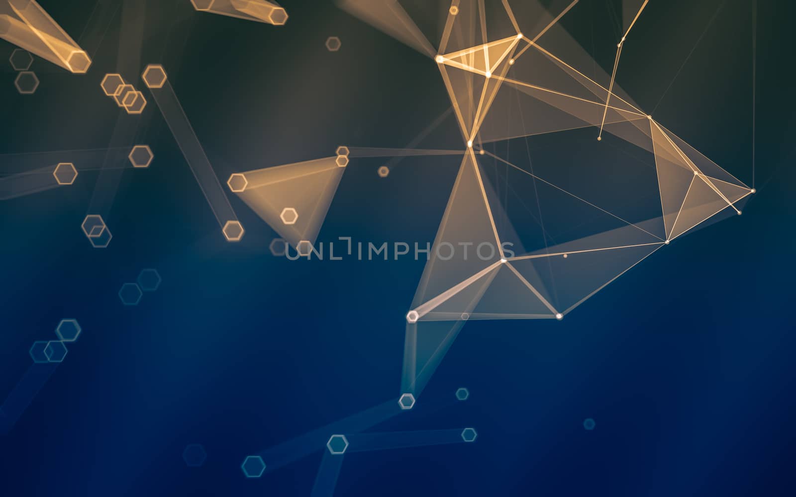 Abstract polygonal space low poly dark background with connecting dots and lines. Connection structure. 3d rendering