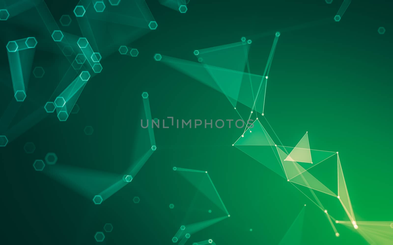 Abstract polygonal space low poly dark background with connecting dots and lines. Connection structure. 3d rendering