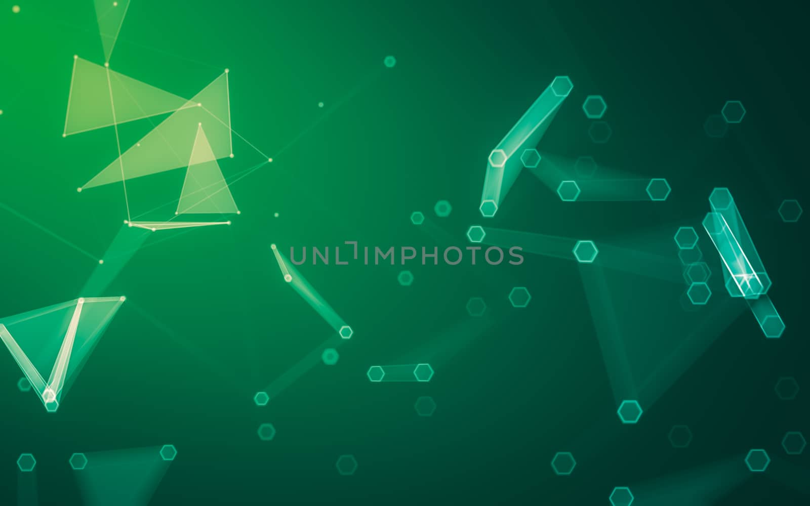 Abstract polygonal space low poly dark background with connecting dots and lines. Connection structure. 3d rendering