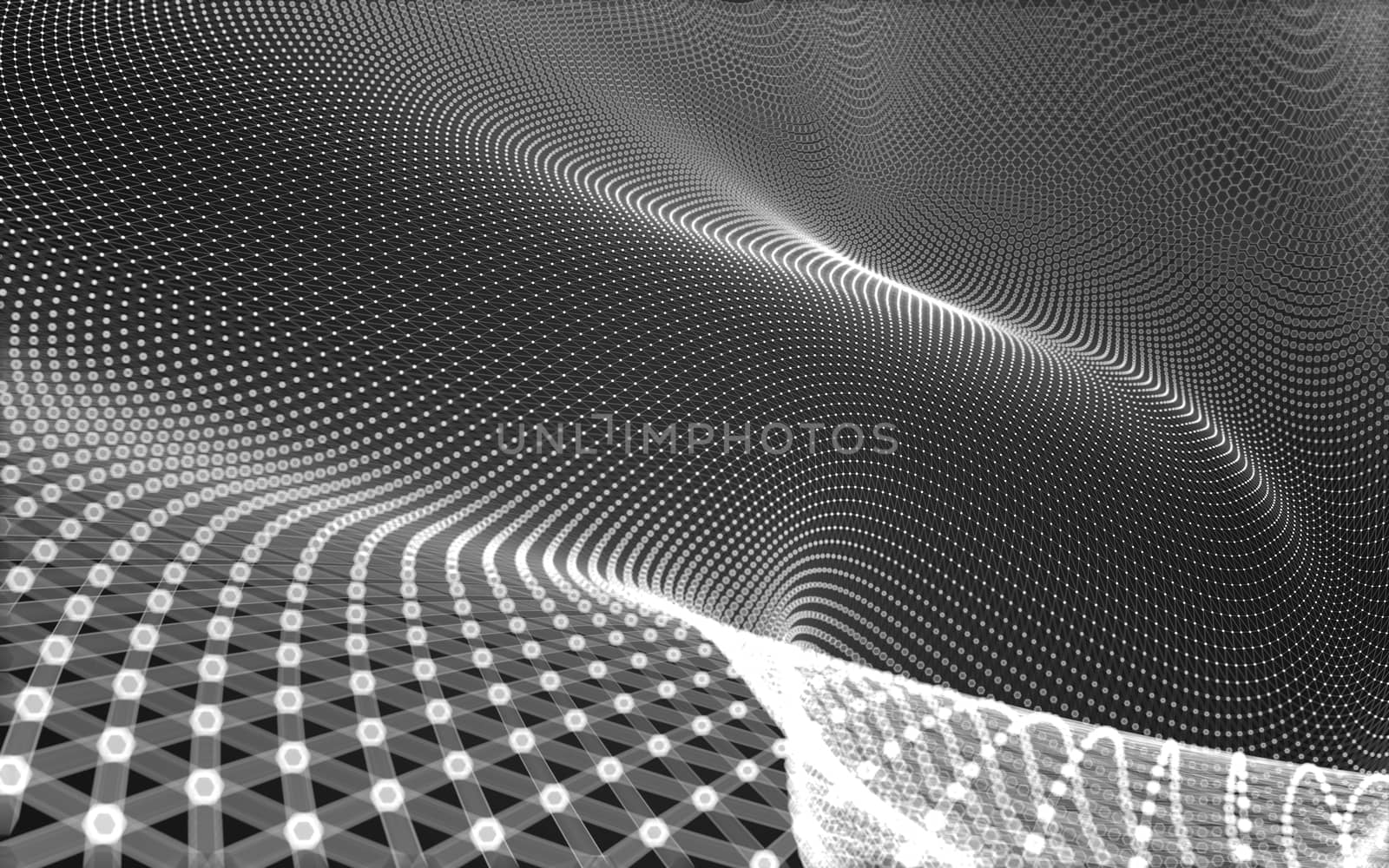 Abstract polygonal space low poly dark background with connecting dots and lines. Connection structure. 3d rendering