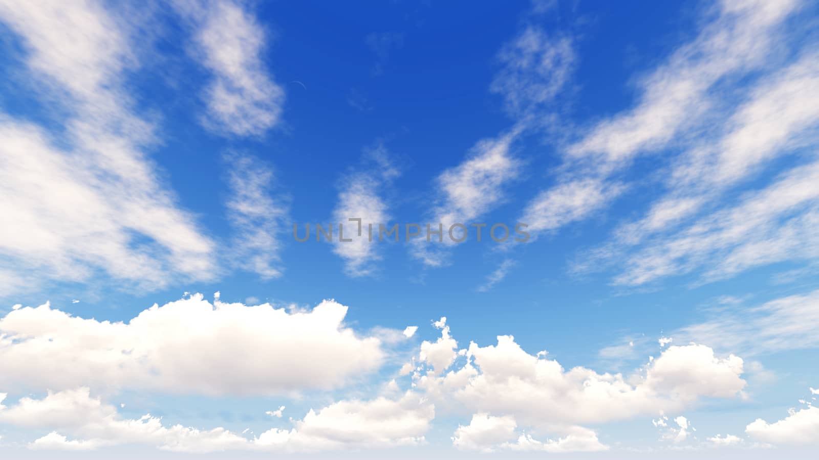 Cloudy blue sky abstract background, blue sky background with tiny clouds, 3d rendering

