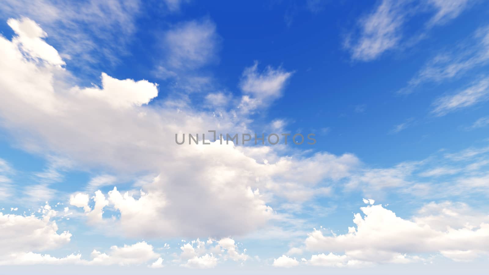 Cloudy blue sky abstract background, blue sky background with tiny clouds, 3d rendering

