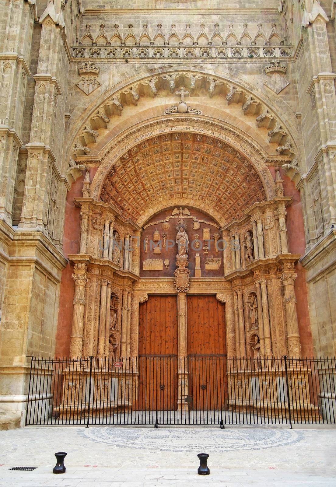Palma de Majorca, Spain - June 25, 2008: Portal entrance of Cathedral La Seu