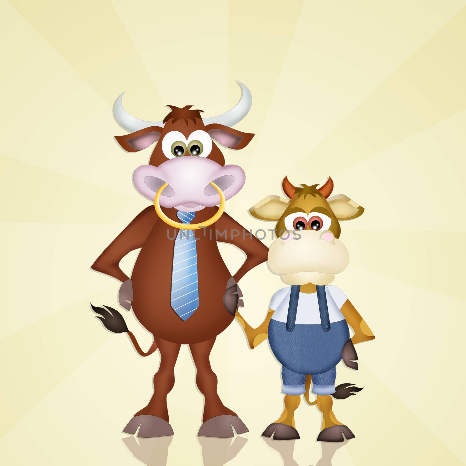 illustration of Dad cow