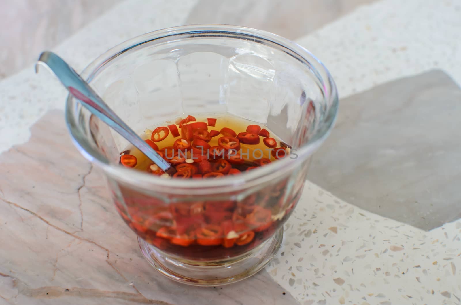 Asian little red chili sauce by worrayuth