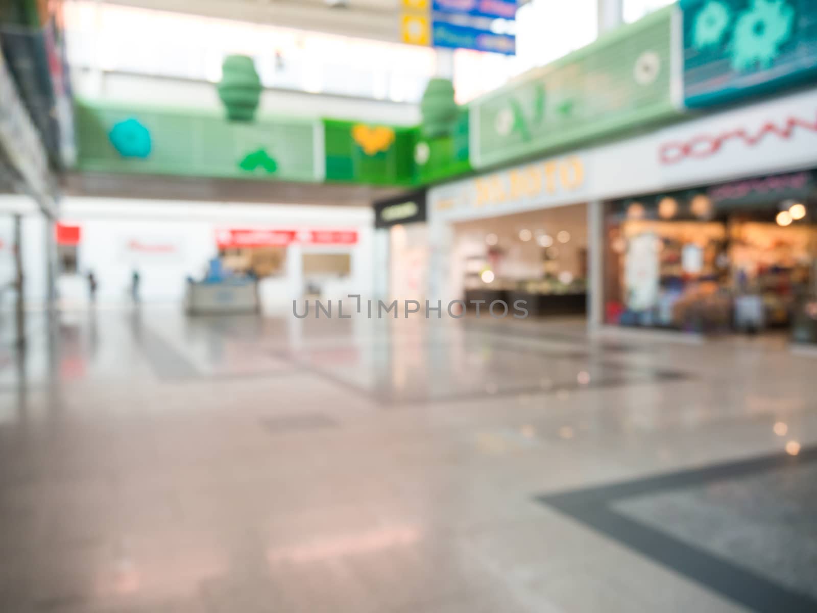 Abstract blurred shopping mall hall as background