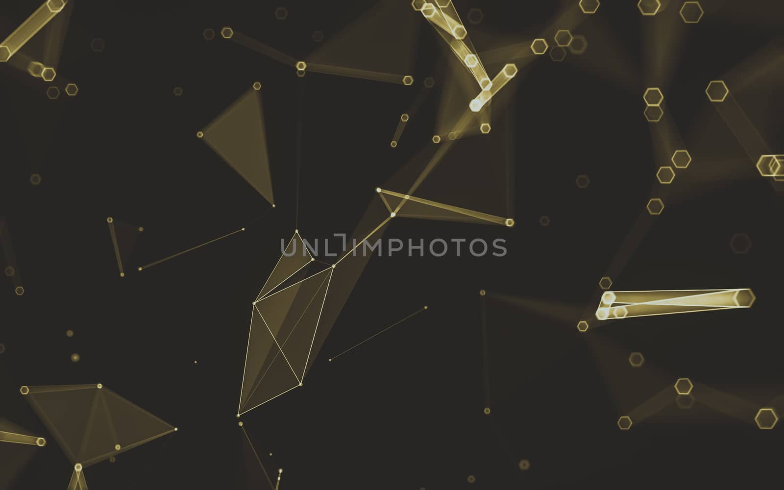 Abstract polygonal space low poly dark background with connecting dots and lines. Connection structure. 3d rendering