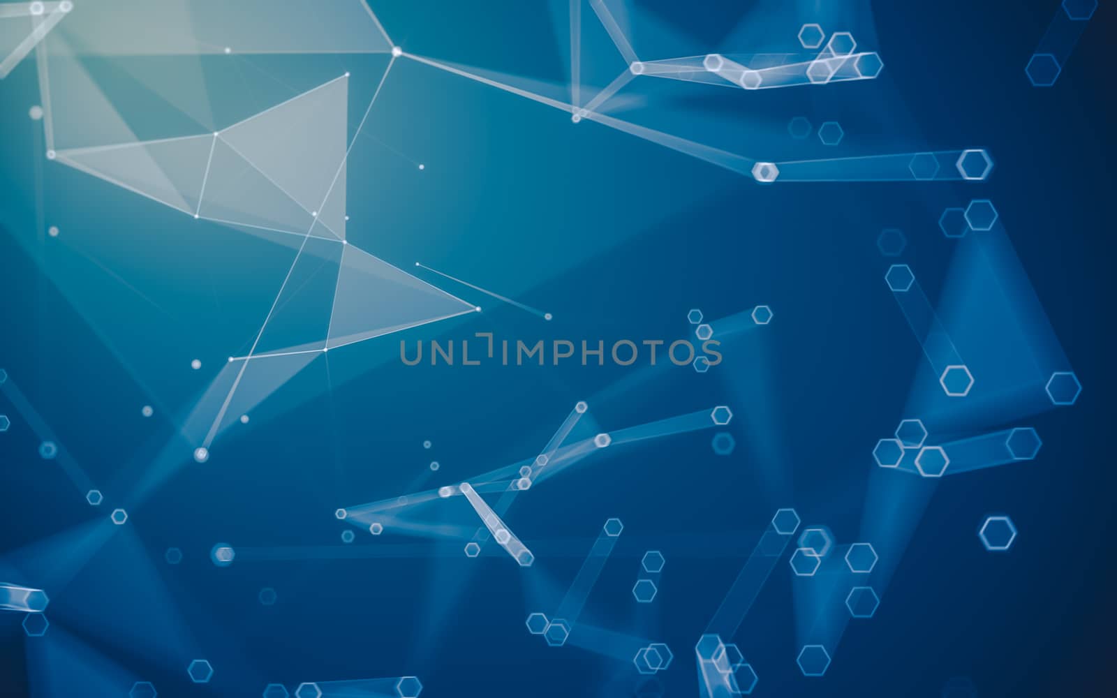 Abstract polygonal space low poly dark background with connecting dots and lines. Connection structure. 3d rendering