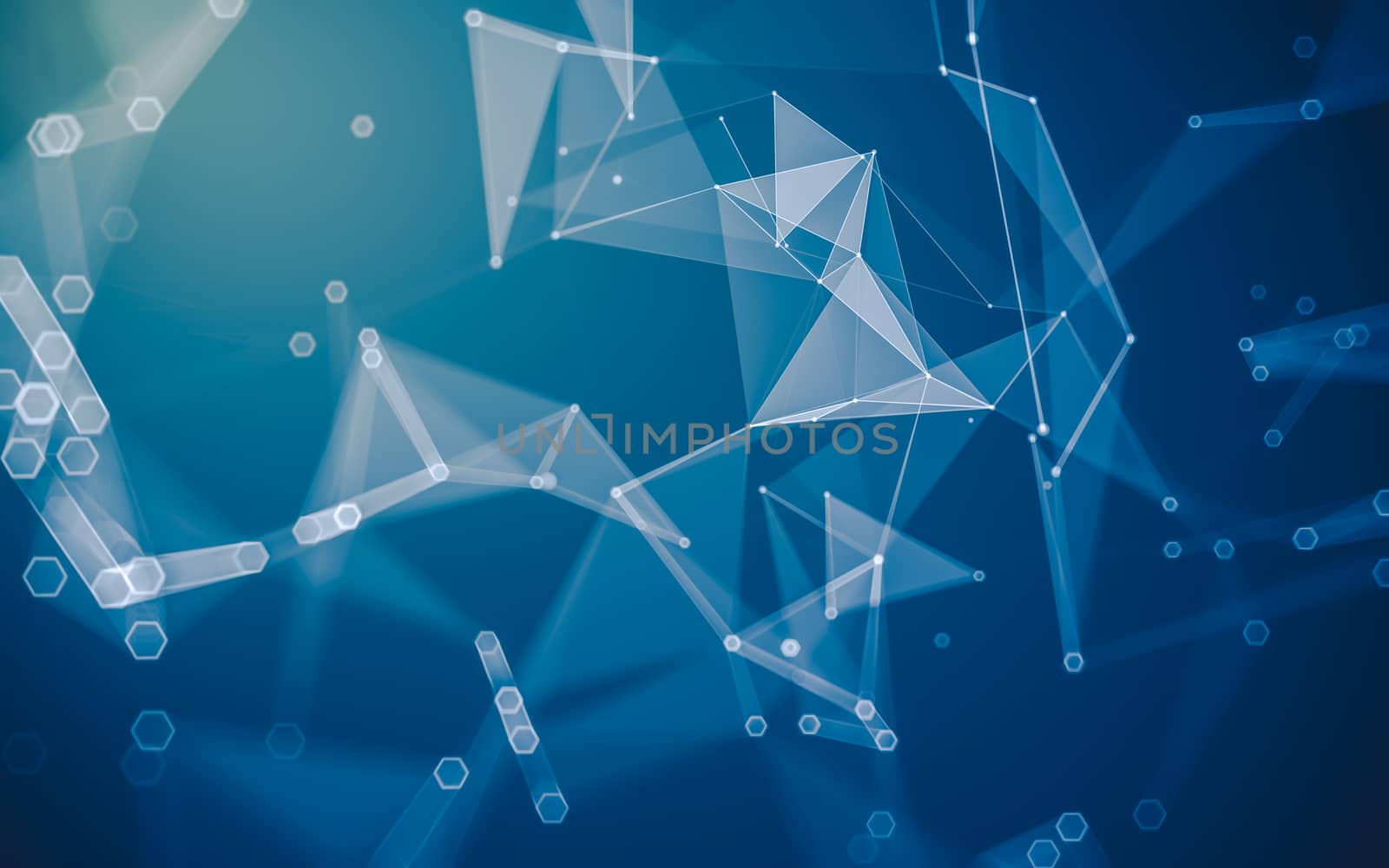 Abstract polygonal space low poly dark background with connecting dots and lines. Connection structure. 3d rendering