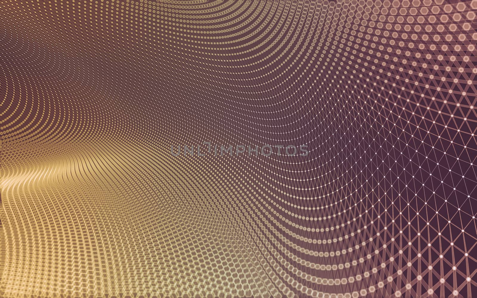 Abstract polygonal space low poly dark background with connecting dots and lines. Connection structure. 3d rendering