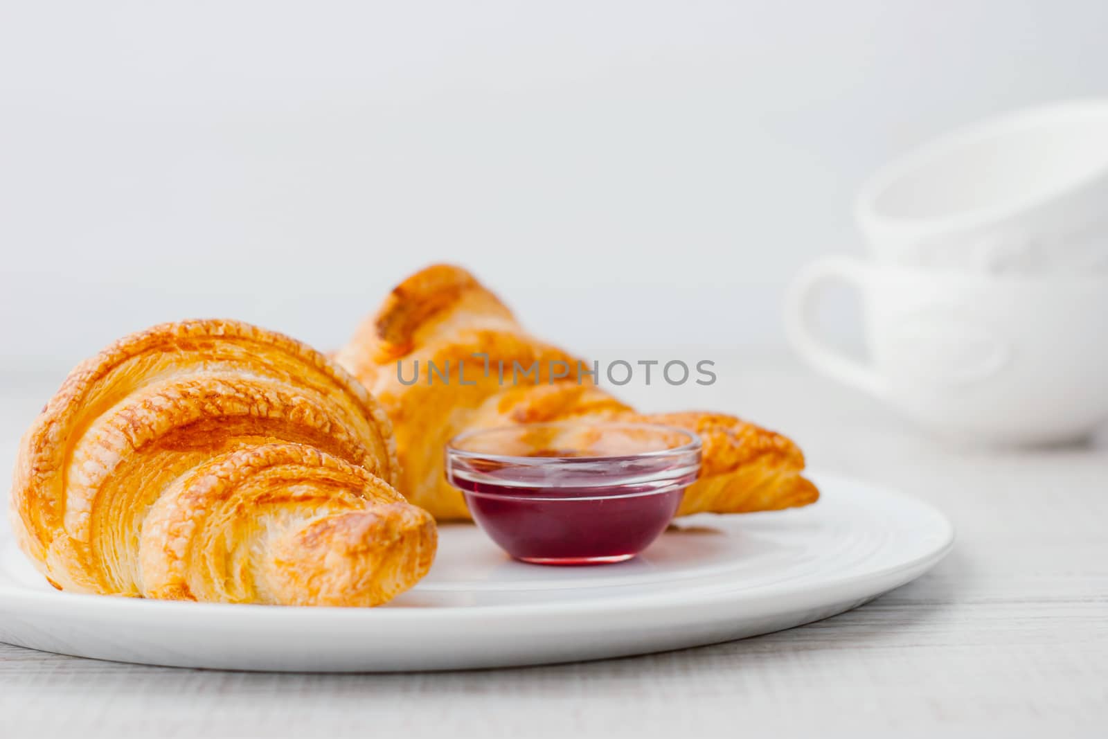 Croissants with berry jam by Deniskarpenkov