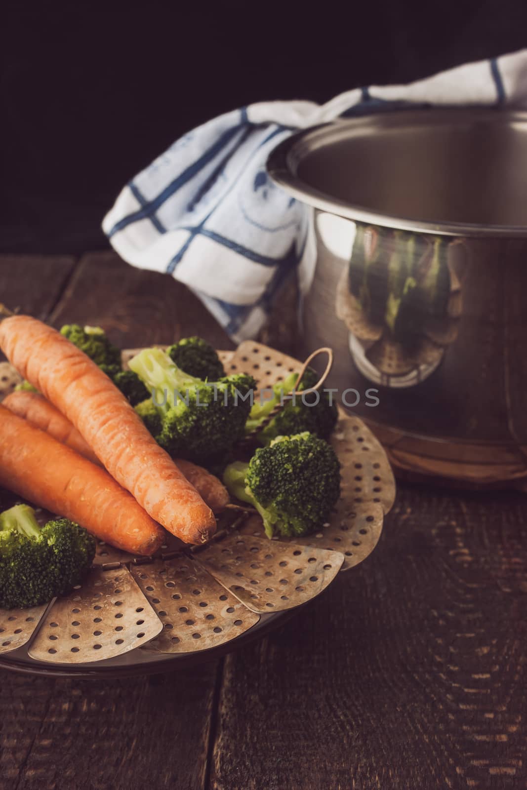 Steamed vegetables with pot by Deniskarpenkov