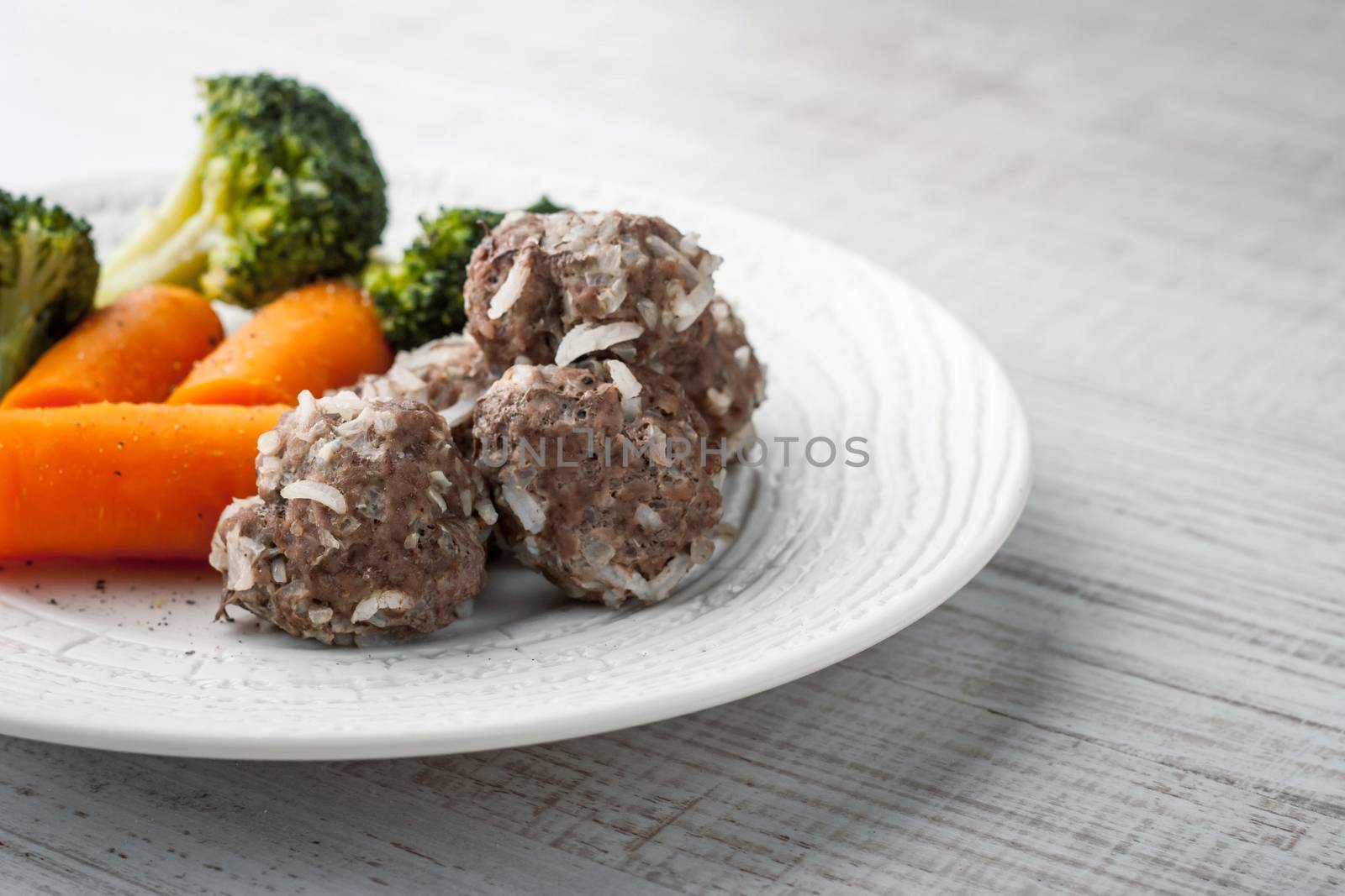 Meatballs with broccoli and carrot



s on the ceramic plate