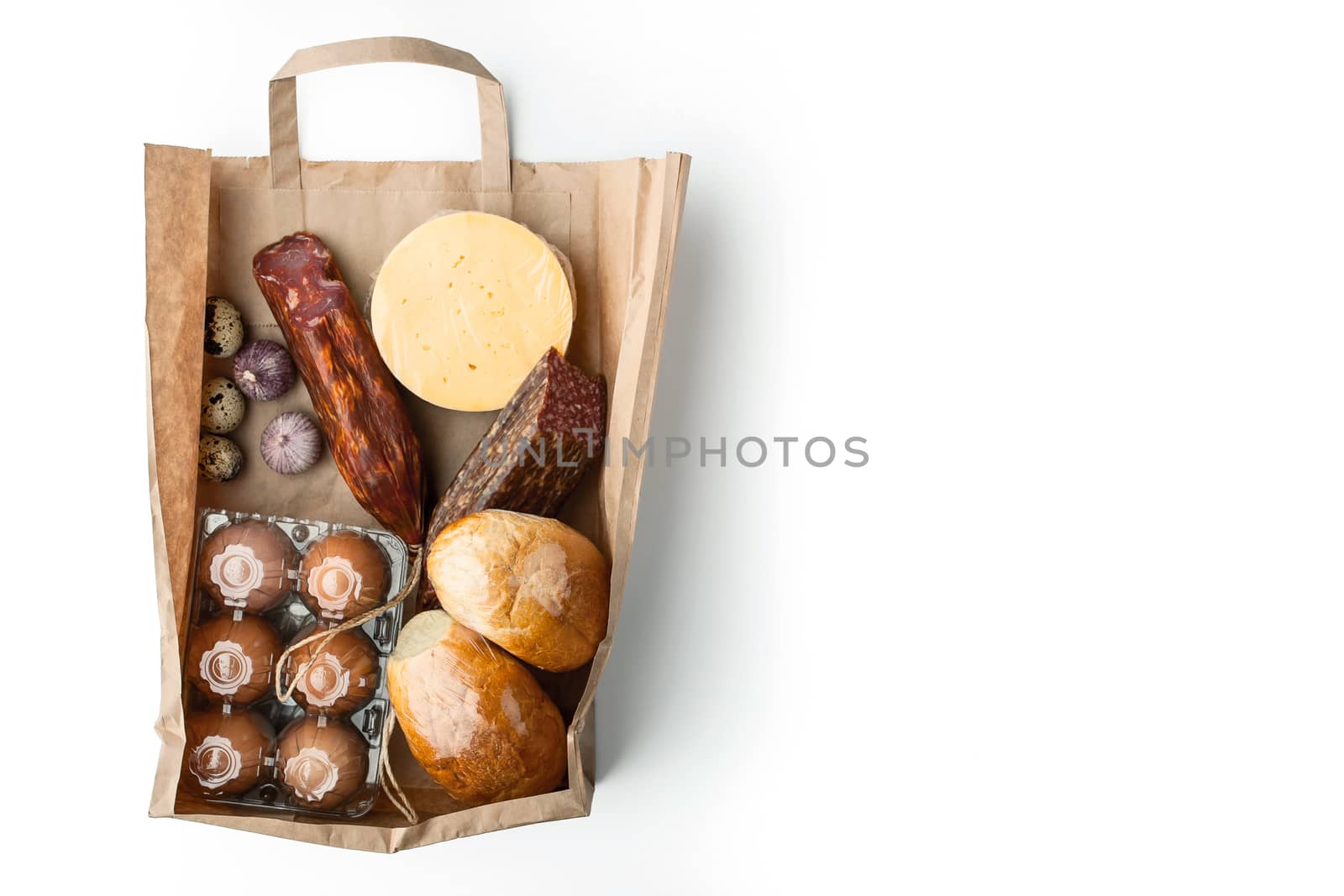Food mix  inside a paper bag by Deniskarpenkov