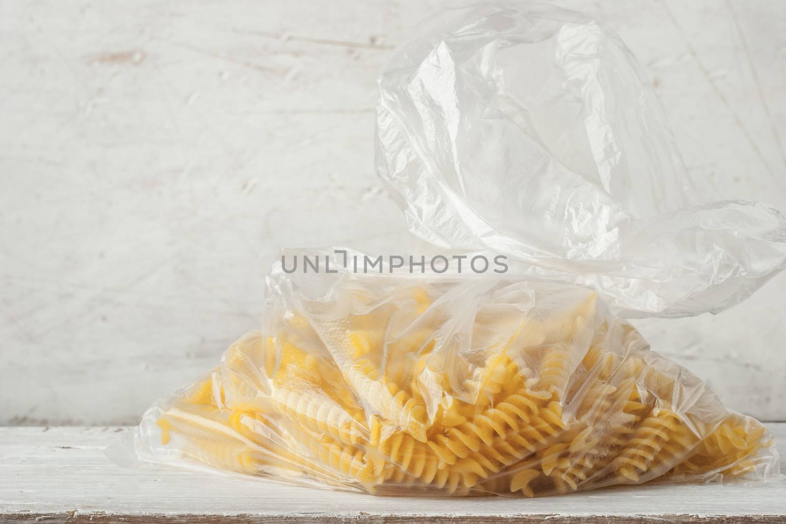 Pasta on the cellophane package horizontal