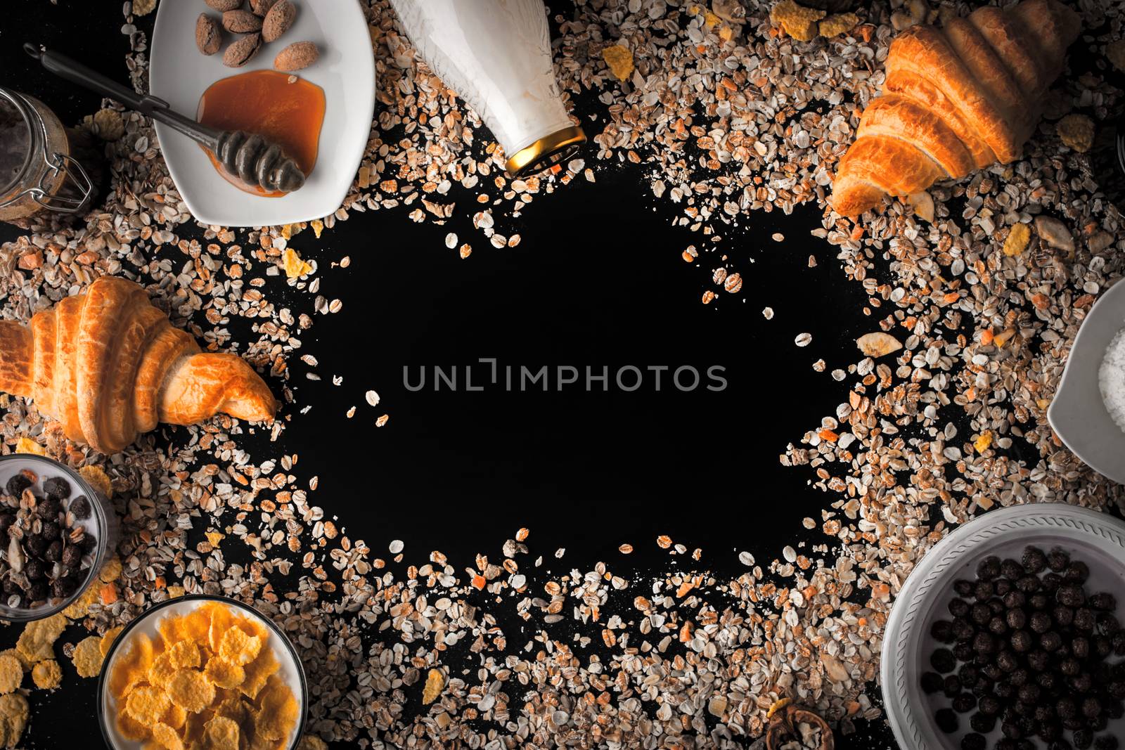 Frame of muesli and different breakfast by Deniskarpenkov
