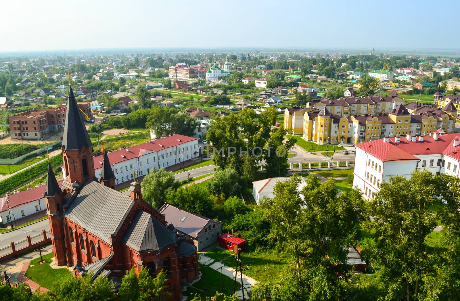 Piedmont district of Tobolsk. View from side of the Tobolsk Kremlin