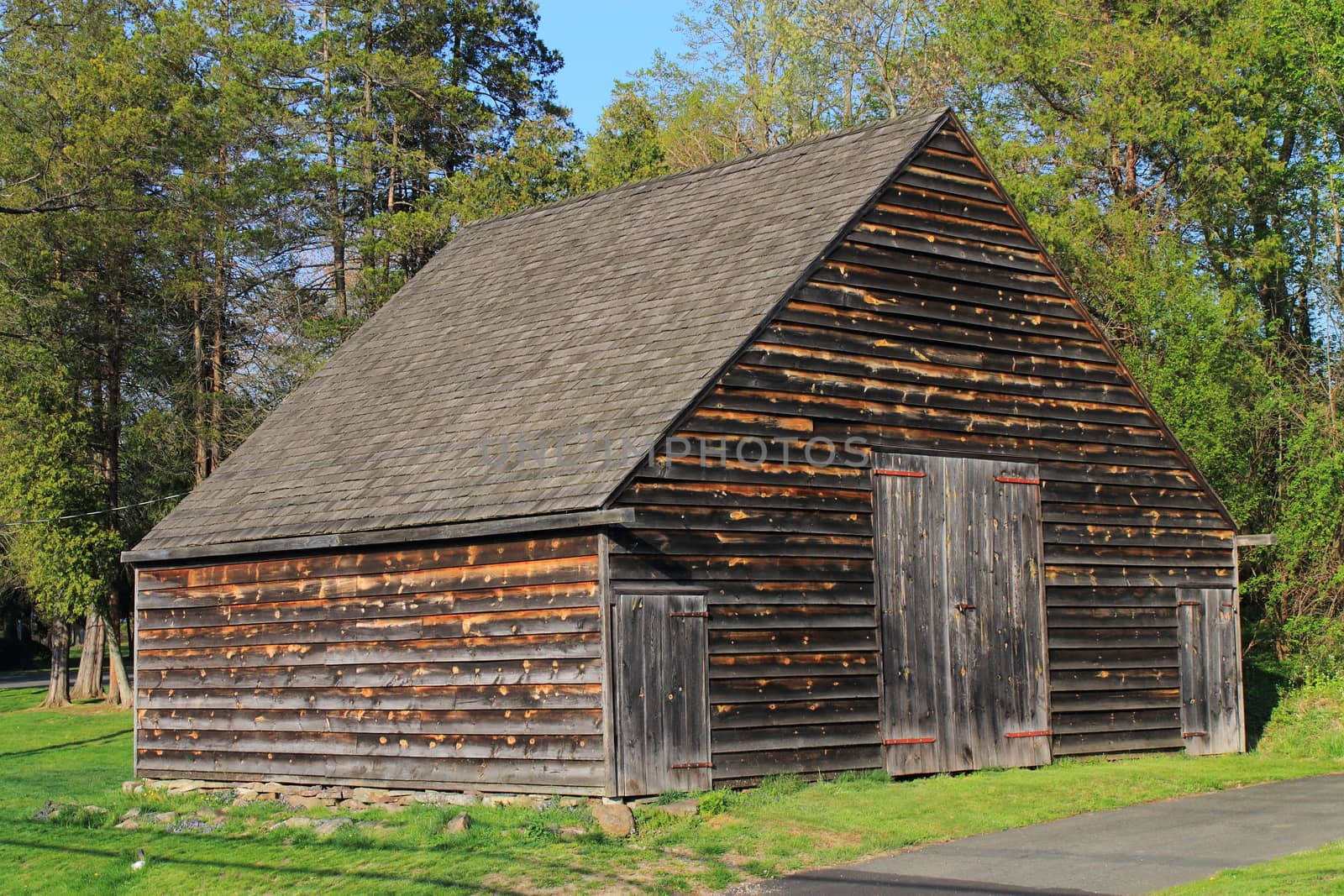 Barn - Farm building, with old weathered wooden planks
