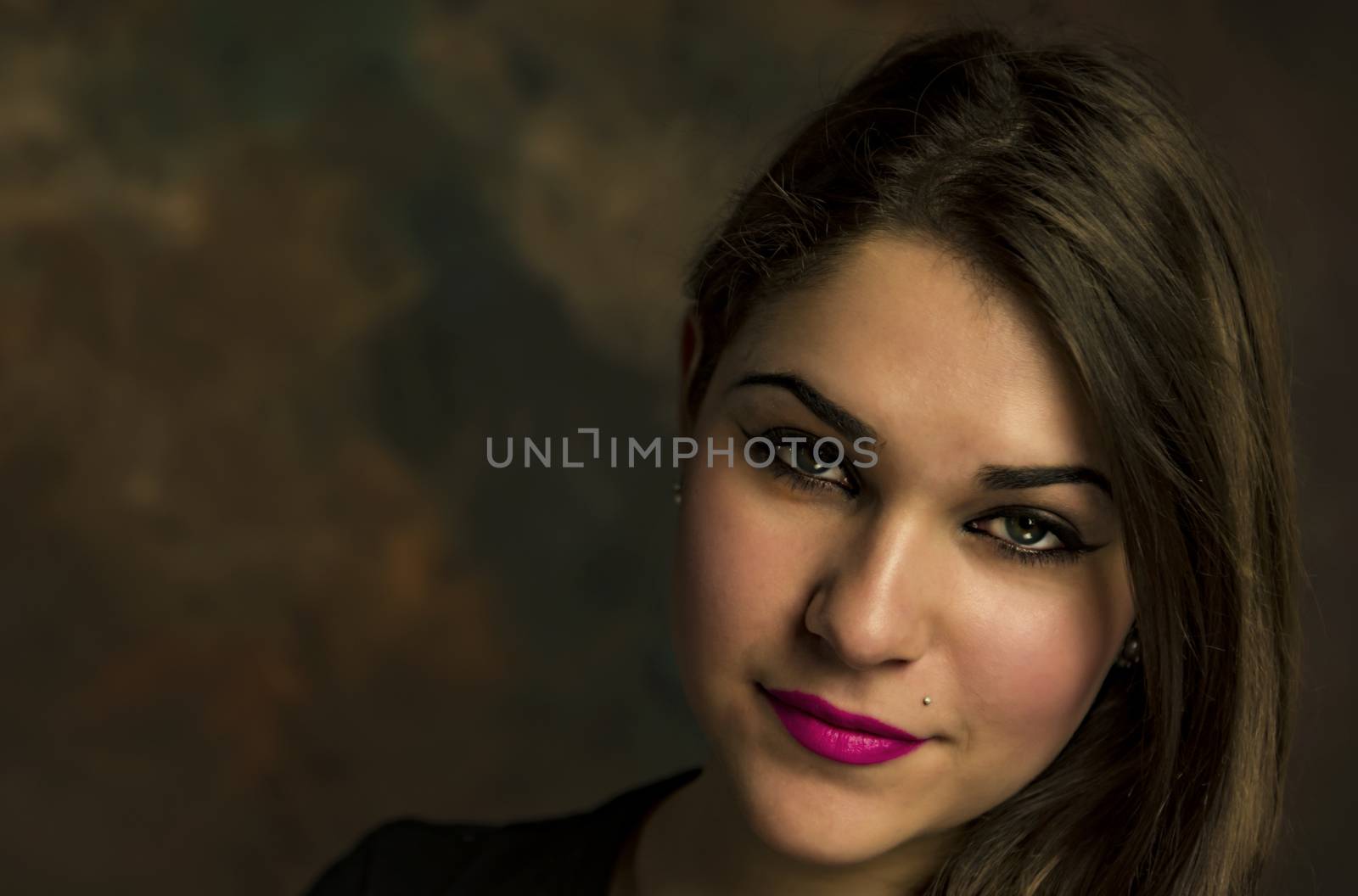 beautiful young woman in a close-up portrait