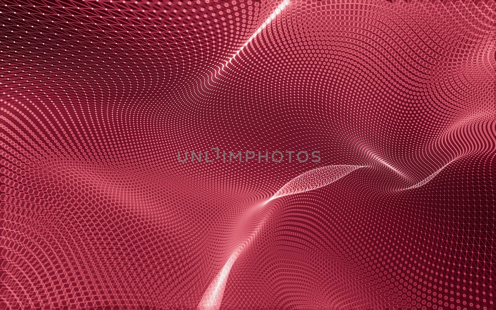 Abstract polygonal space low poly dark background with connecting dots and lines. Connection structure. 3d rendering